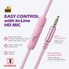 AILIHEN C8 Girls Headphones, On-Ear Headphones Wired with Microphone and Volume Control Foldable Corded Stereo 3.5mm Headset for Girls School Chromebook Laptop Computer PC Tablets Travel (Purple Pink) view 4