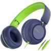 AILIHEN C8 Headphones Wired, On-Ear Headphones with Microphone and Volume Control, Corded 3.5mm Headset for Boys Girl School Smartphones Chromebook Laptop Computer Tablets Airplane Travel (Blue Green) view 1