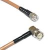 1 Foot RG400 Silver Plated RP-SMA Male to BNC Male Angle RF Coaxial Cable view 1