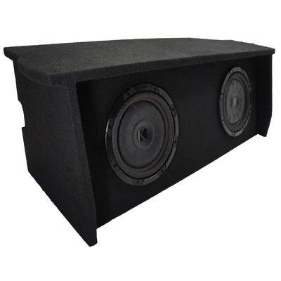 American Sound Connection ASC JW2X10-0717-AR Compatible with 2007-2018 Jeep Wrangler 2 Door Dual 10" Sub Box Enclosure with Amp Rack & 43CVT104 10-inch Sub CompVT CVT10 350W RMS 4 Ohm SVC Subwoofer