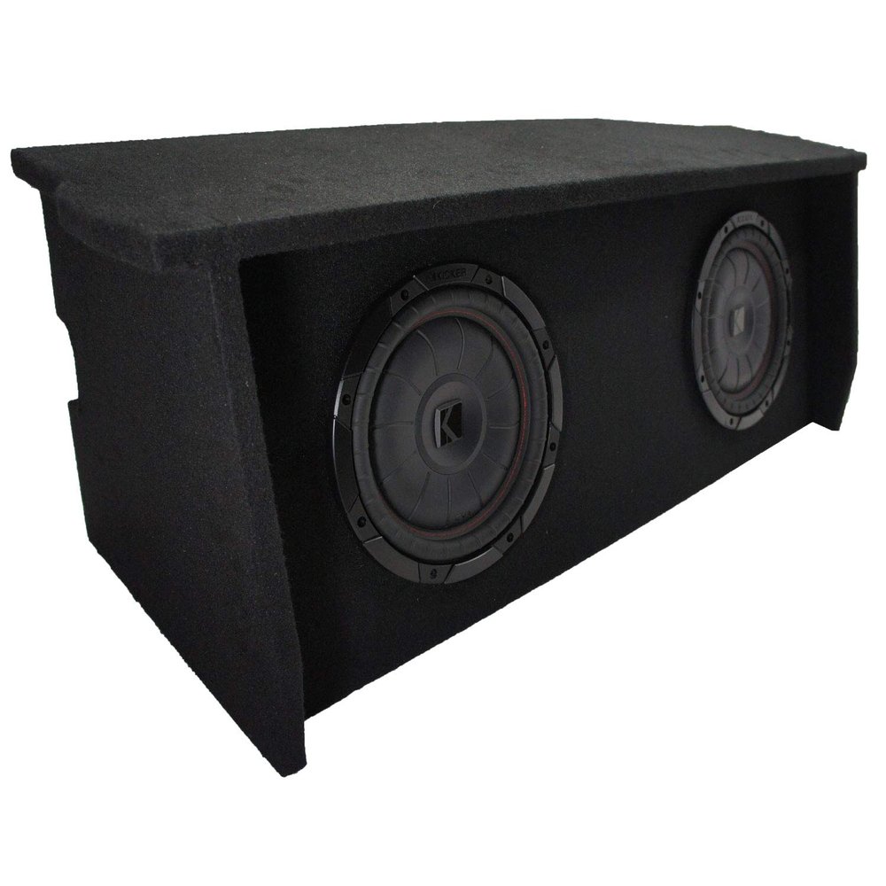 American Sound Connection ASC JW2X10-0717-AR Compatible with 2007-2018 Jeep Wrangler 2 Door Dual 10" Sub Box Enclosure with Amp Rack & 43CVT104 10-inch Sub CompVT CVT10 350W RMS 4 Ohm SVC Subwoofer
