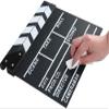 Movie Film Clap Board, Hollywood Clapper Board Wooden Film Movie Clapboard Accessory with Black & White, 12"x11" Give Away White Erasable Pen view 4