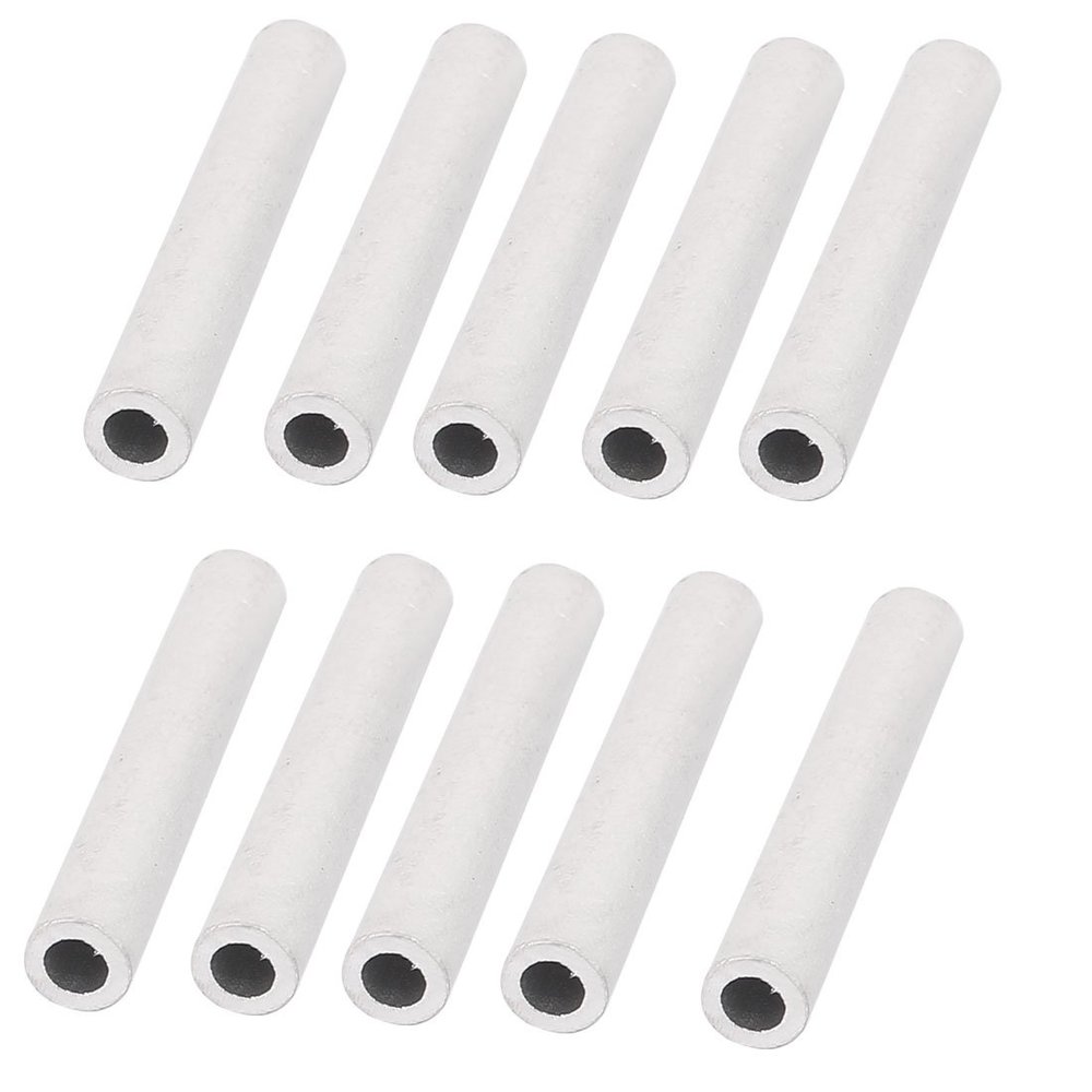 Aexit 10Pcs Aluminium Cord Management 5mm Inner Dia Tube Straight Connector Joints Cable Raceways 53mm Long