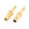Aexit 2 Pcs Cables & Interconnects 4mm Audio Speaker Cable Connector Screw Type Banana Jack Gold Power Cables Tone Red view 1