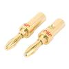 Aexit 2 Pcs Cables & Interconnects 4mm Audio Speaker Cable Connector Screw Type Banana Jack Gold Power Cables Tone Red view 2