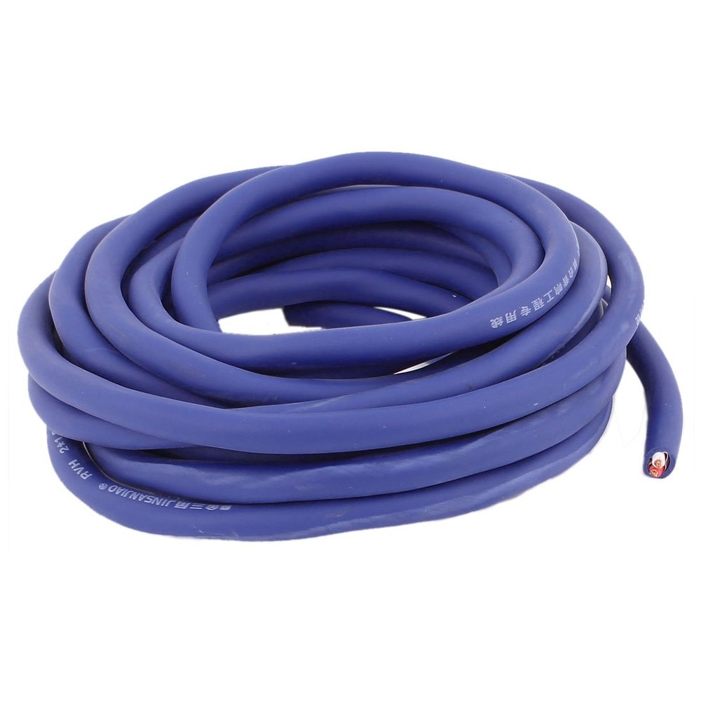 Aexit 5 Meter Audio & Video Accessories 16 Ft FD-H210 Subwoofer Speaker 378 Wire Core 2 Lead Cable Cord Connectors & Adapters Coil Blue