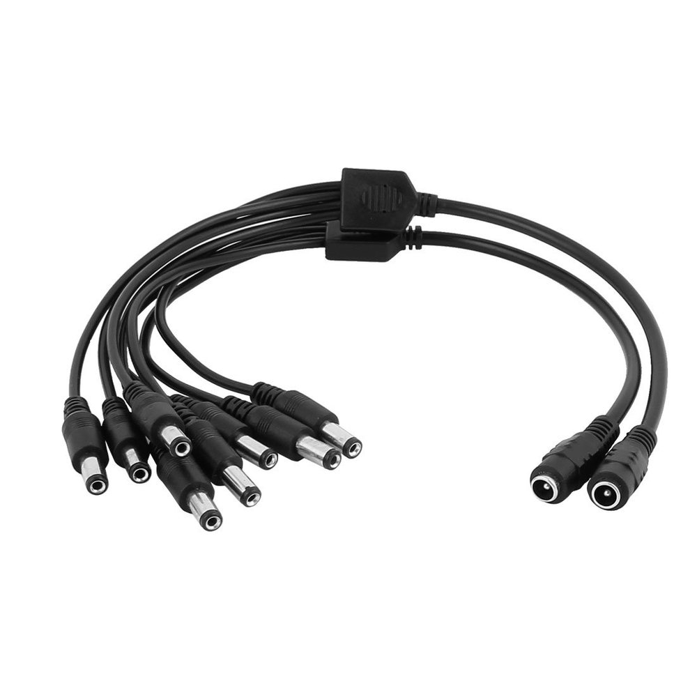 Aexit CCTV Camera Batteries, Chargers & Accessories DC 5.5mm x 2.1mm 1 to 4 Male to Female Power Cable Power Converters Connectors 2Pcs