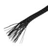 Aexit Nylon Flexible Cord Management Wire Polyester Braided Expandable Cable Sleeve 4.4M Long 9mm Cable Sleeves Width Black view 2