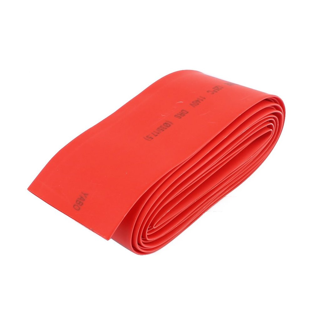 Aexit 35mm Diameter Cord Management PVC Insulated Heat Shrinkable Tube Battery Wrap Red Cable Sleeves 4M Length