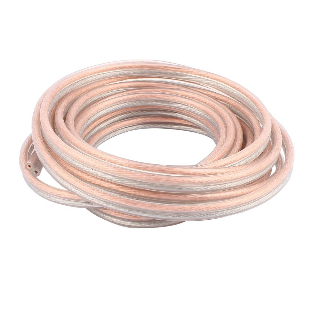 Aexit 5 Meter Audio & Video Accessories 16 Ft Speaker 400 Wire Core Cable Cord Coil Home Audio Connectors & Adapters Gold Tone