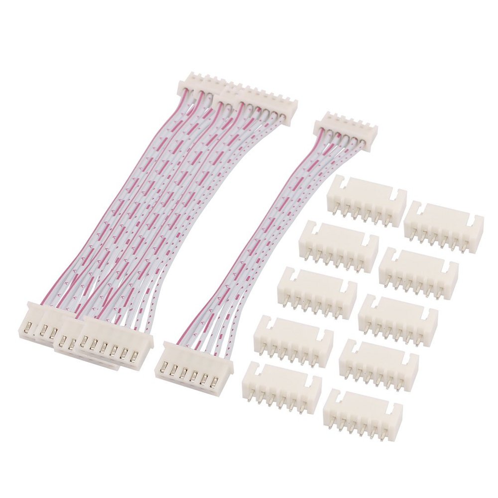 Aexit 5Pcs Dual Audio & Video Accessories End XH2.54 6Pin Female Connector Cable 10cm Length w Connectors & Adapters Pin Header