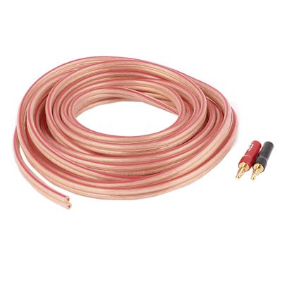 Aexit 5 Meter Audio & Video Accessories 16 Ft Speaker 600 Fine Copper Wire Core Cable w Connectors & Adapters 2 Connector