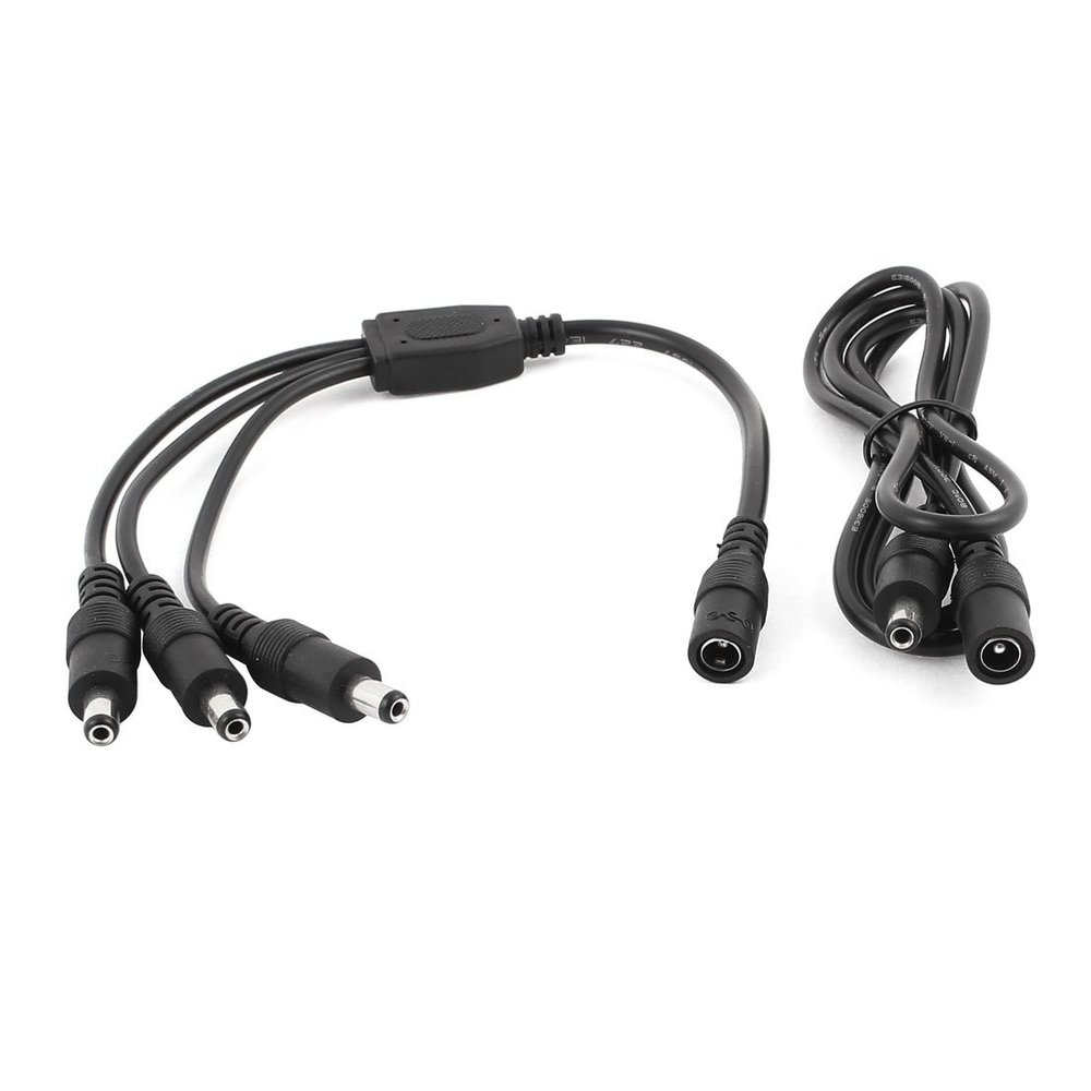 Aexit DC Power Audio & Video Accessories 5.5x2.1mm 1 Female to 3 Male Splitter Cable w Connectors & Adapters Pigtail Cable