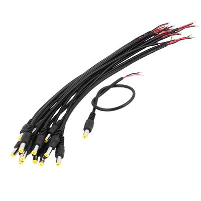 Aexit 15Pcs CCTV Batteries, Chargers & Accessories Camera DVR 5.5x2.1mm Male DC Power Pigtail Connector Power Converters 29cm Length