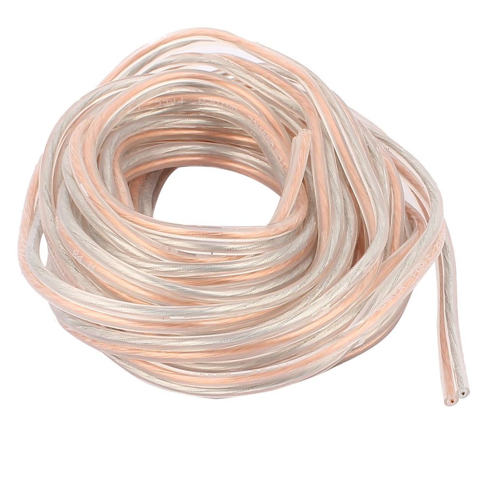 Aexit 5 Meter Audio & Video Accessories 16 Ft Speaker 100 Wire Core Cable Cord Coil Home Audio Connectors & Adapters Gold Tone