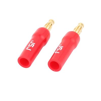 Aexit 2 Pcs Cables & Interconnects 4mm Audio Speaker Cable Connector Screw Type Banana Power Cables Jack Red