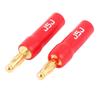 Aexit 2 Pcs Cables & Interconnects 4mm Audio Speaker Cable Connector Screw Type Banana Power Cables Jack Red view 2