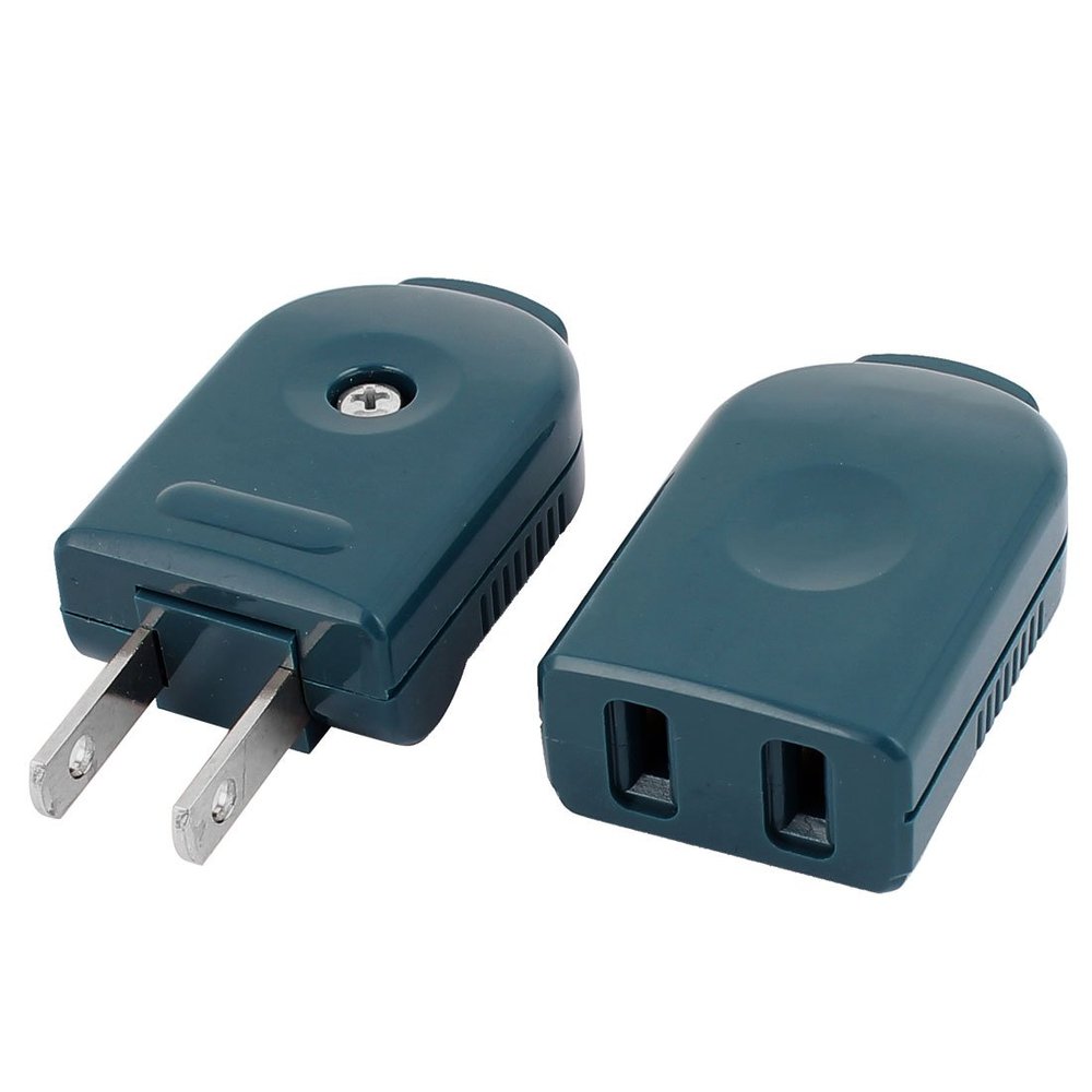 Aexit Pair AC Accessories 250V 10A US Socket Plug Rewireable Power Safety Switches Outlet Adapter