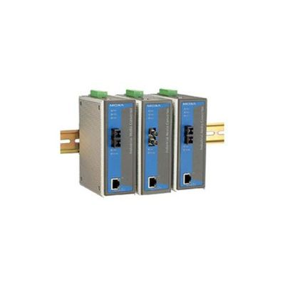 MOXA IMC-101-M-ST-T-IEX Industrial Ethernet-to-Fiber Media Converter, Industrial 10/100BaseTX to 100BaseFX Media Converter, Multi Mode, ST, -40 to 75C, IECEx Certification Approval