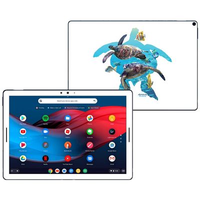 MightySkins Skin Compatible with Google Pixel Slate 12.3" (2018) - Turtly Cool | Protective, Durable, and Unique Vinyl Decal wrap Cover | Easy to Apply, Remove, and Change Styles | Made in The USA