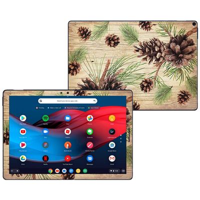 MightySkins Skin Compatible with Google Pixel Slate 12.3" (2018) - Pine Collage | Protective, Durable, and Unique Vinyl Decal wrap Cover | Easy to Apply, Remove, and Change Styles | Made in The USA