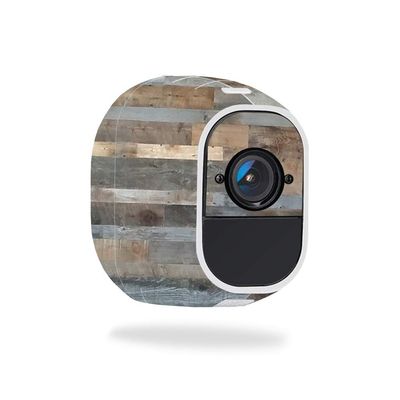 MightySkins Skin Compatible with Netgear Arlo Pro 2 - Gray Wood | Protective, Durable, and Unique Vinyl Decal wrap Cover | Easy to Apply, Remove, and Change Styles | Made in The USA