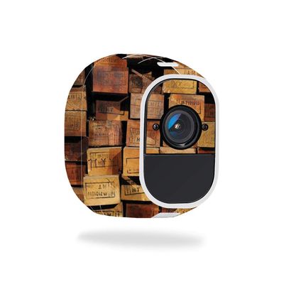 MightySkins Skin Compatible with Netgear Arlo Pro 2 - Stacked Wood | Protective, Durable, and Unique Vinyl Decal wrap Cover | Easy to Apply, Remove, and Change Styles | Made in The USA