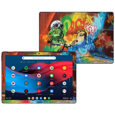 MightySkins Skin Compatible with Google Pixel Slate 12.3" (2018) - Skeleton Takeover | Protective, Durable, and Unique Vinyl Decal wrap Cover | Easy to Apply, Remove | Made in The USA