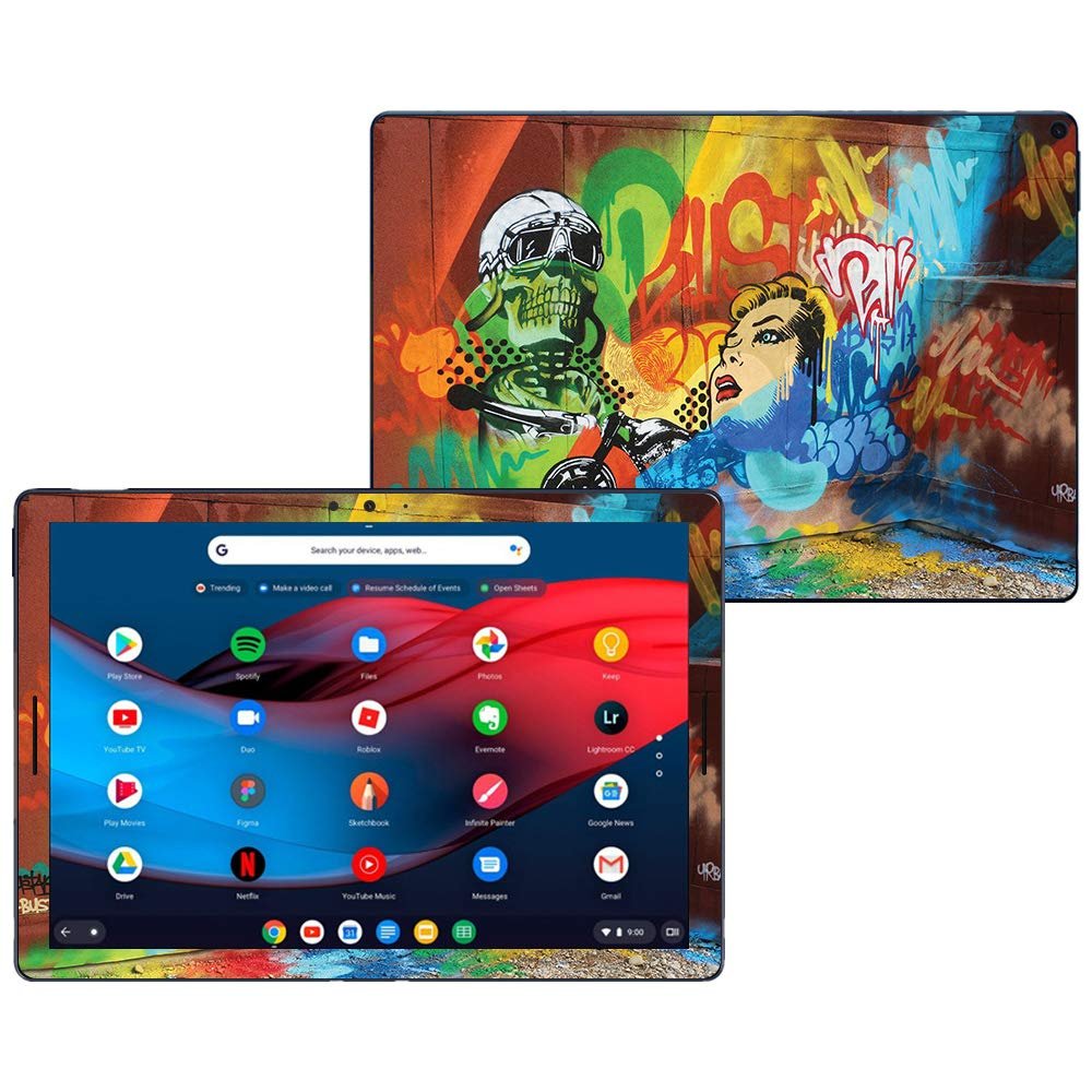 MightySkins Skin Compatible with Google Pixel Slate 12.3" (2018) - Skeleton Takeover | Protective, Durable, and Unique Vinyl Decal wrap Cover | Easy to Apply, Remove | Made in The USA