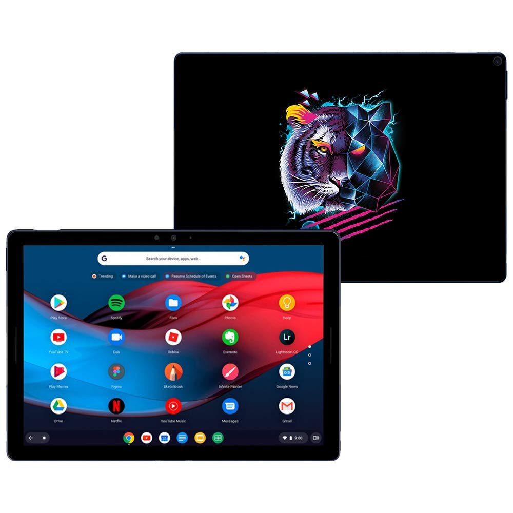 MightySkins Skin Compatible with Google Pixel Slate 12.3" (2018) - Tight Tiger | Protective, Durable, and Unique Vinyl Decal wrap Cover | Easy to Apply, Remove, and Change Styles | Made in The USA