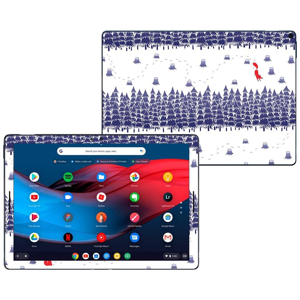 MightySkins Skin Compatible With Google Pixel Slate 12.3" (2018) - Winter Fox Maze | Protective, Durable, and Unique Vinyl Decal wrap cover | Easy To Apply, Remove, and Change Styles | Made in the USA