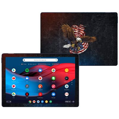 MightySkins Skin Compatible with Google Pixel Slate 12.3" (2018) - Armed Eagle | Protective, Durable, and Unique Vinyl Decal wrap Cover | Easy to Apply, Remove, and Change Styles | Made in The USA