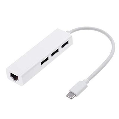3 Ports USB 3.0 Hub USB 3.1 Type-C to Gigabit Ethernet LAN Network RJ45 Adapter for MacBook