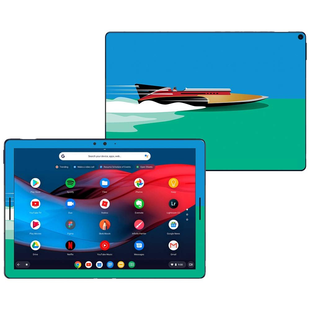 MightySkins Skin Compatible with Google Pixel Slate 12.3" (2018) - Speed Boat | Protective, Durable, and Unique Vinyl Decal wrap Cover | Easy to Apply, Remove, and Change Styles | Made in The USA
