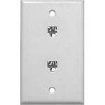 30-8757-BU, Connector Accessories Dual Jack Flush Wall Plate Ivory Bulk (25 Items)