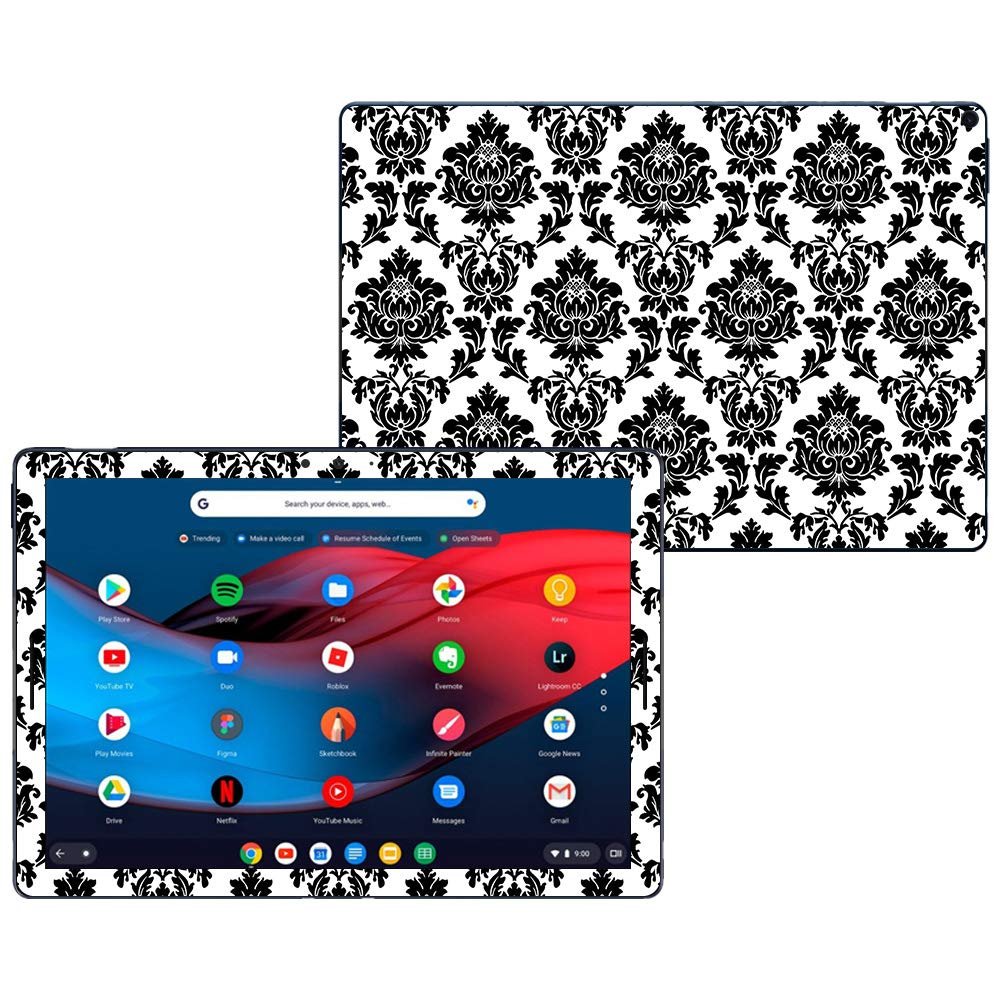 MightySkins Skin Compatible With Google Pixel Slate 12.3" (2018) - Vintage Damask | Protective, Durable, and Unique Vinyl Decal wrap cover | Easy To Apply, Remove, and Change Styles | Made in the USA