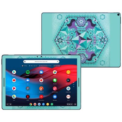 MightySkins Skin Compatible with Google Pixel Slate 12.3" (2018) - Pastel Hexagon | Protective, Durable, and Unique Vinyl Decal wrap Cover | Easy to Apply, Remove, and Change Styles | Made in The USA