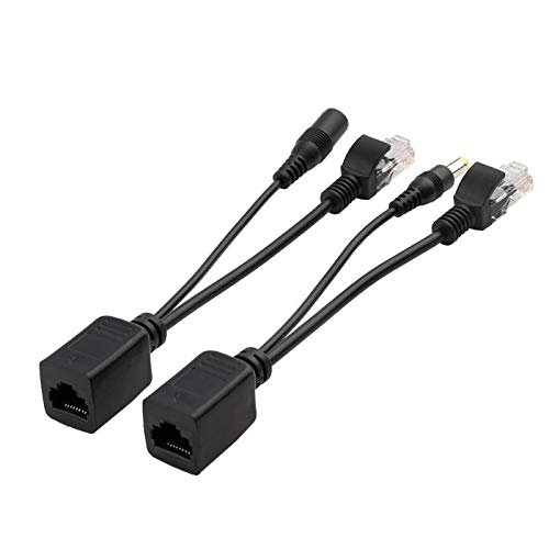 2pcs POE Adapter Cable RJ45 Injector Splitter Kit Tape Screened Passive Power Over Ethernet Synthesizer Separator Combiner