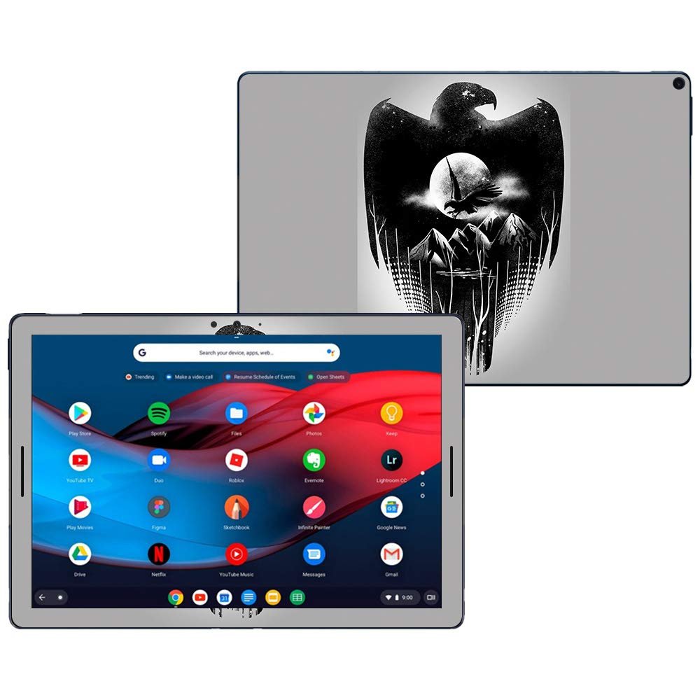 MightySkins Skin Compatible with Google Pixel Slate 12.3" (2018) - Eagles Night | Protective, Durable, and Unique Vinyl Decal wrap Cover | Easy to Apply, Remove, and Change Styles | Made in The USA