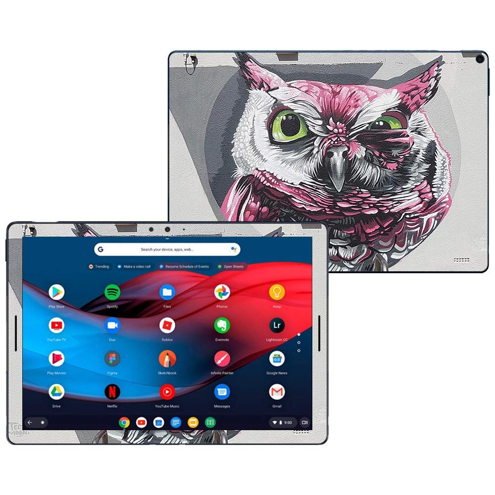 MightySkins Skin Compatible with Google Pixel Slate 12.3" (2018) - Owl Wink | Protective, Durable, and Unique Vinyl Decal wrap Cover | Easy to Apply, Remove, and Change Styles | Made in The USA