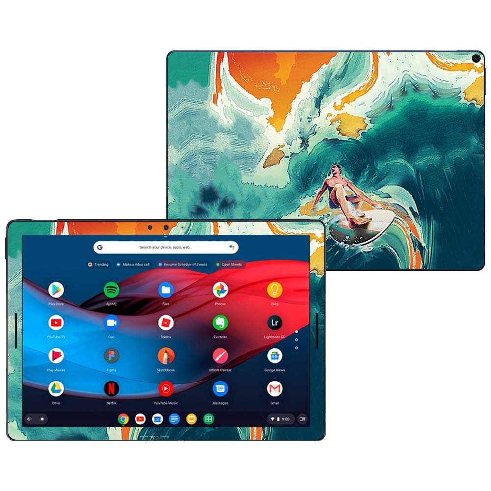 MightySkins Skin Compatible with Google Pixel Slate 12.3" (2018) - Acid Surf | Protective, Durable, and Unique Vinyl Decal wrap Cover | Easy to Apply, Remove, and Change Styles | Made in The USA