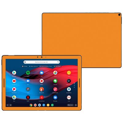 MightySkins Skin Compatible with Google Pixel Slate 12.3" (2018) - Solid Orange | Protective, Durable, and Unique Vinyl Decal wrap Cover | Easy to Apply, Remove, and Change Styles | Made in The USA