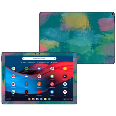 MightySkins Skin Compatible With Google Pixel Slate 12.3" (2018) - Watercolor Blue | Protective, Durable, and Unique Vinyl Decal wrap cover | Easy To Apply, Remove, and Change Styles | Made in the USA
