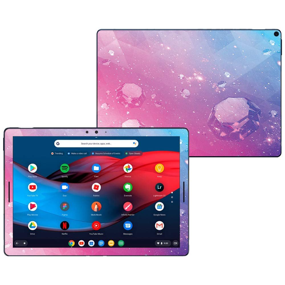 MightySkins Skin Compatible with Google Pixel Slate 12.3" (2018) - Pink Diamond | Protective, Durable, and Unique Vinyl Decal wrap Cover | Easy to Apply, Remove, and Change Styles | Made in The USA