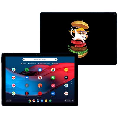 MightySkins Skin Compatible with Google Pixel Slate 12.3" (2018) - Hamburger Cat | Protective, Durable, and Unique Vinyl Decal wrap Cover | Easy to Apply, Remove, and Change Styles | Made in The USA