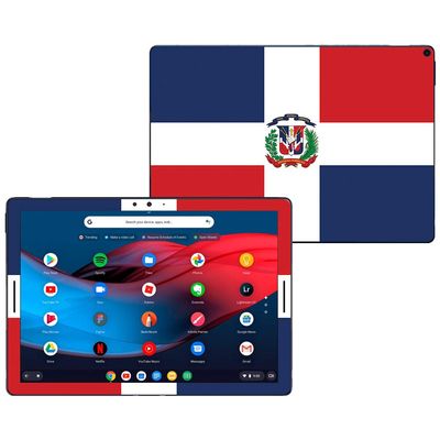 MightySkins Skin Compatible with Google Pixel Slate 12.3" (2018) - Dominican Flag | Protective, Durable, and Unique Vinyl Decal wrap Cover | Easy to Apply, Remove, and Change Styles | Made in The USA