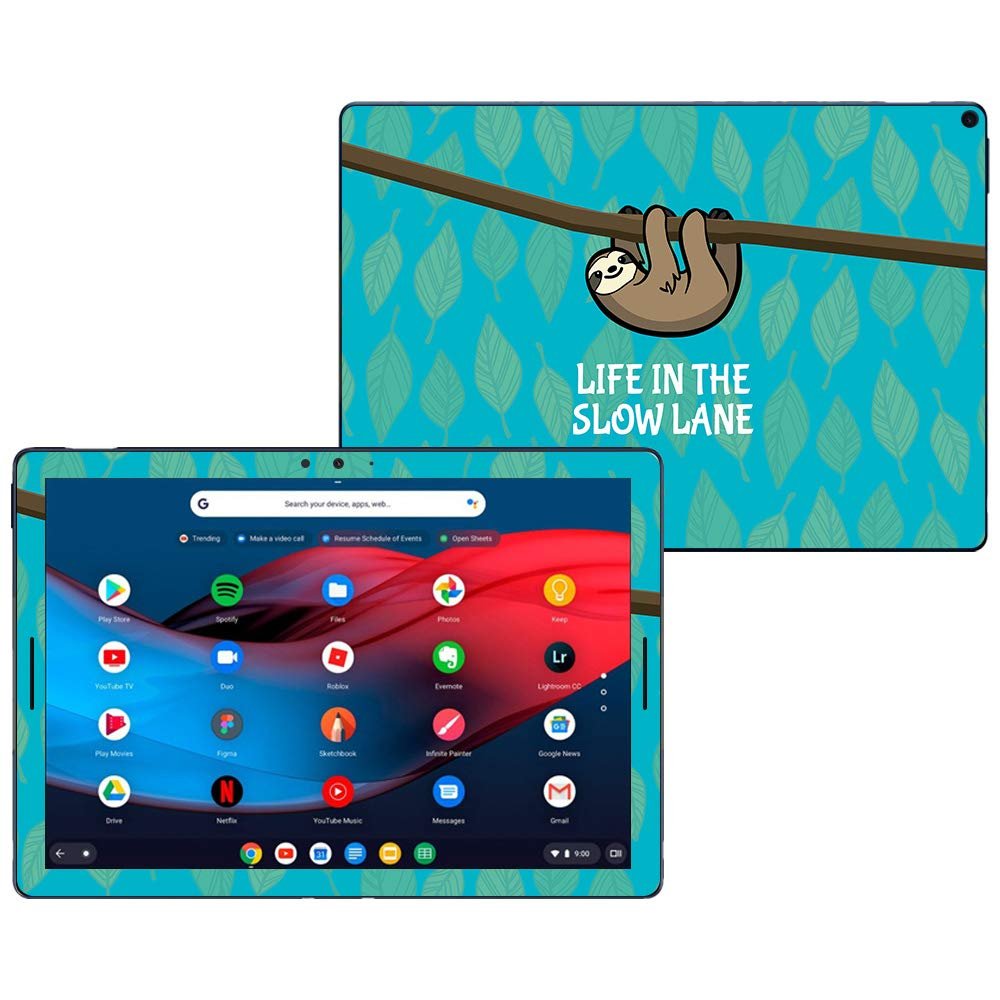 MightySkins Skin Compatible with Google Pixel Slate 12.3" (2018) - Slow Sloth | Protective, Durable, and Unique Vinyl Decal wrap Cover | Easy to Apply, Remove, and Change Styles | Made in The USA