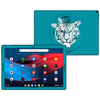 MightySkins Skin Compatible with Google Pixel Slate 12.3" (2018) - White Tiger | Protective, Durable, and Unique Vinyl Decal wrap Cover | Easy to Apply, Remove, and Change Styles | Made in The USA