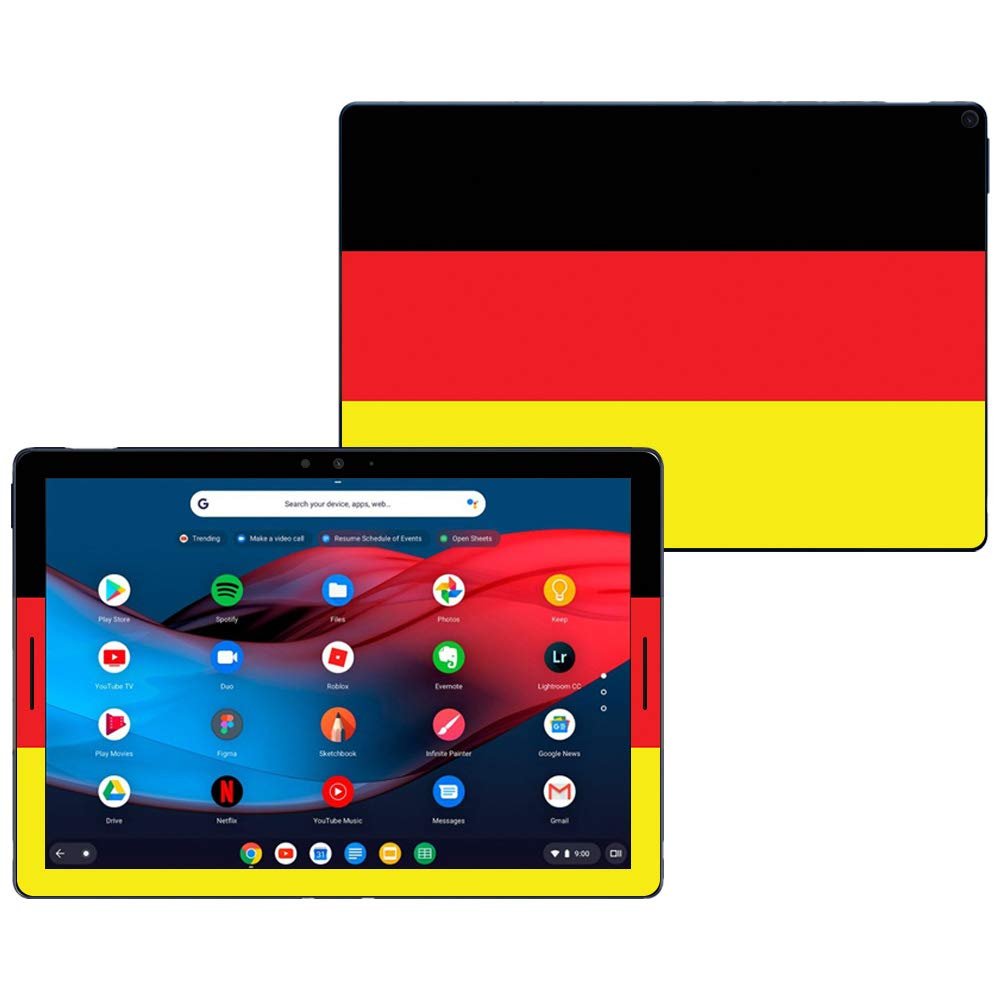 MightySkins Skin Compatible with Google Pixel Slate 12.3" (2018) - German Flag | Protective, Durable, and Unique Vinyl Decal wrap Cover | Easy to Apply, Remove, and Change Styles | Made in The USA