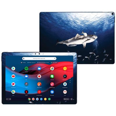 MightySkins Skin Compatible with Google Pixel Slate 12.3" (2018) - Shark Dive | Protective, Durable, and Unique Vinyl Decal wrap Cover | Easy to Apply, Remove, and Change Styles | Made in The USA